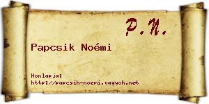 Papcsik Noémi névjegykártya